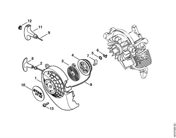 BT 45 BT 45-Z Dispositivo de arranque da marca Stihl