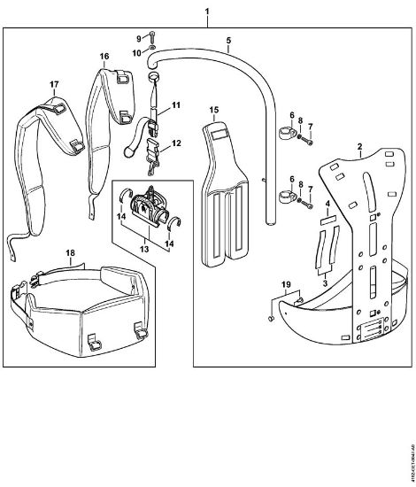 Podadoras (HT) HT 101 Sistema de suporte para transportar nas costas RTS da marca Stihl