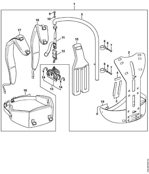 Podadoras (HT) HT 105 Sistema de suporte para transportar nas costas RTS da marca Stihl
