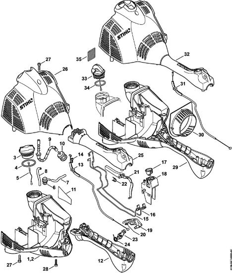 Podadoras (HT) HT 56 C-E Cárter do motor da marca Stihl