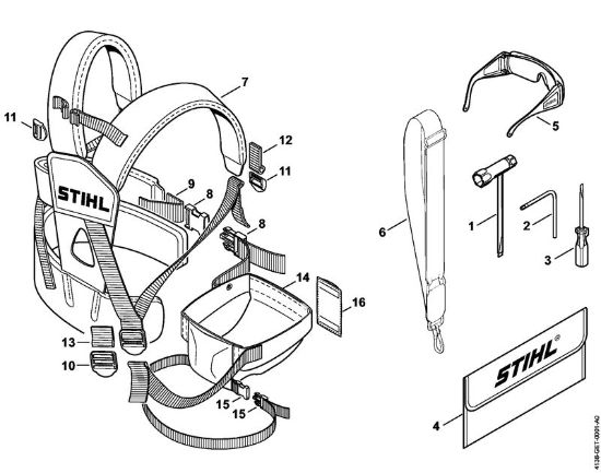 Podadoras (HT) HT 70 Ferramentas, Cinto duplo para os ombros da marca Stihl