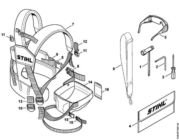 Podadoras (HT) HT 75 Ferramentas, Cinto duplo para os ombros da marca Stihl