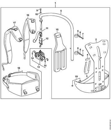 Podadoras a bateria (HTA) HTA 135 Sistema de suporte para transportar nas costas RTS da marca Stihl
