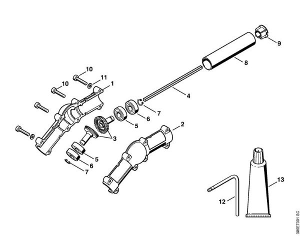 Podadoras eléctricas (HTE) HTE 60 Engrenagem angular da marca Stihl