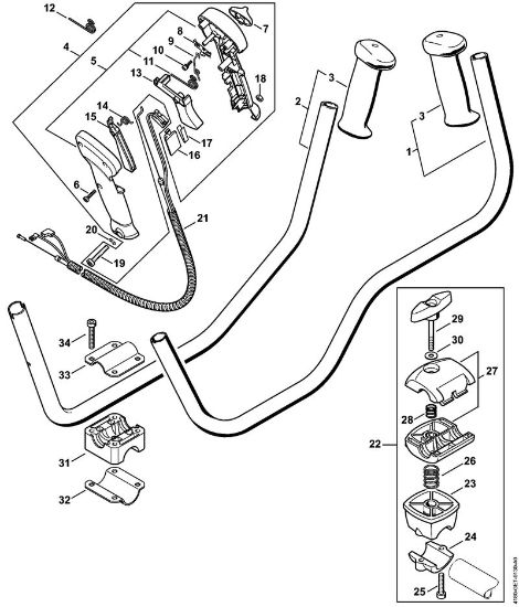 Foices a motor (FS) FS 100 Cabo para duas mãos da marca Stihl