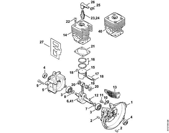 Foices a motor (FS) FS 106 Caixa da cambota, Cilindro da marca Stihl
