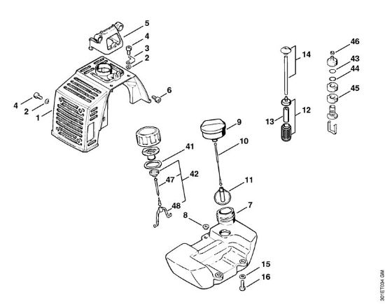 Foices a motor (FS) FS 106 Cobertura da marca Stihl