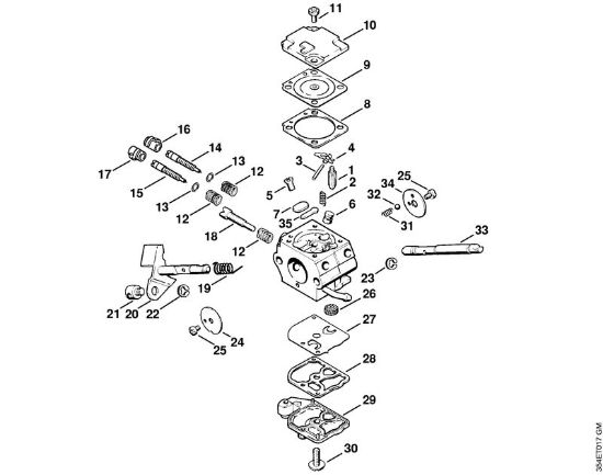 Foices a motor (FS) FS 108 Carburador C1Q-SK7 USA da marca Stihl