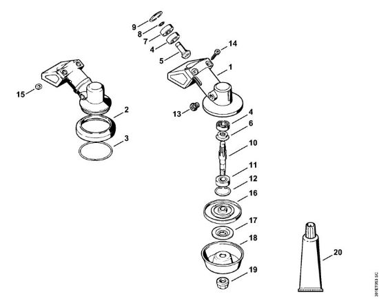Foices a motor (FS) FS 108 Engrenagem da marca Stihl