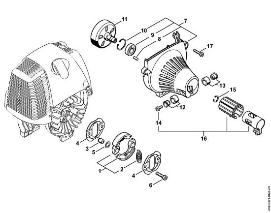 Foices a motor (FS) FS 110 RX-Z Embreagem, Carcaça do ventilador da marca Stihl