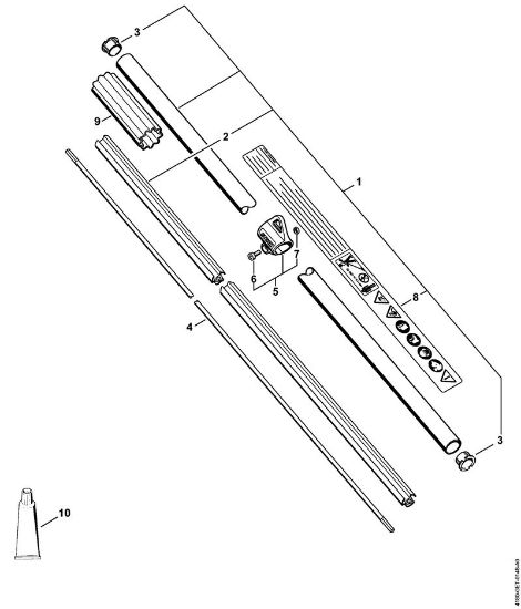 Foices a motor (FS) FS 110 RX-Z Haste FS 110 RX da marca Stihl