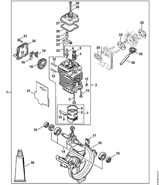 Foices a motor (FS) FS 110 RX-Z Mecanismo propulsor diâm.  40 mm da marca Stihl