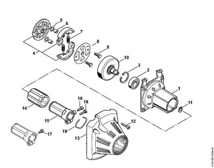 Foices a motor (FS) FS 120 2-MIX Caixa da embreagem da marca Stihl