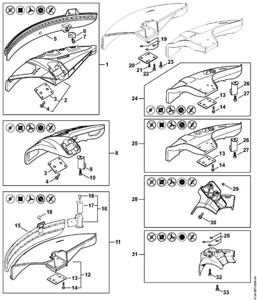 Foices a motor (FS) FS 120 2-MIX Protecção da marca Stihl