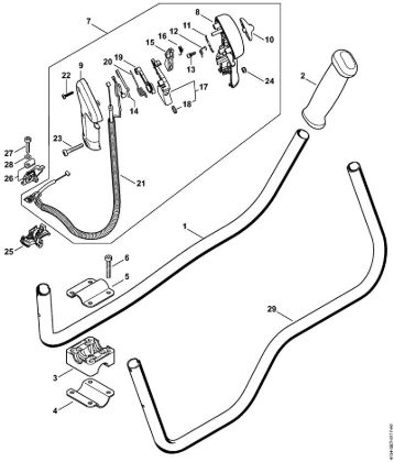 Foices a motor (FS) FS 120 2-MIX Tubo do punho para duas mãos, Cabo de manejo da marca Stihl