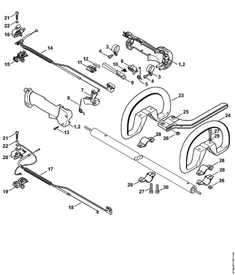 Foices a motor (FS) FS 120 R Cabo de manejo da marca Stihl