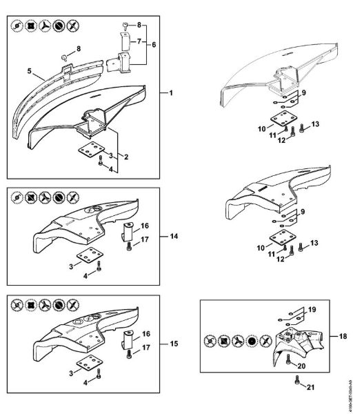 Foices a motor (FS) FS 130 Protecção da marca Stihl