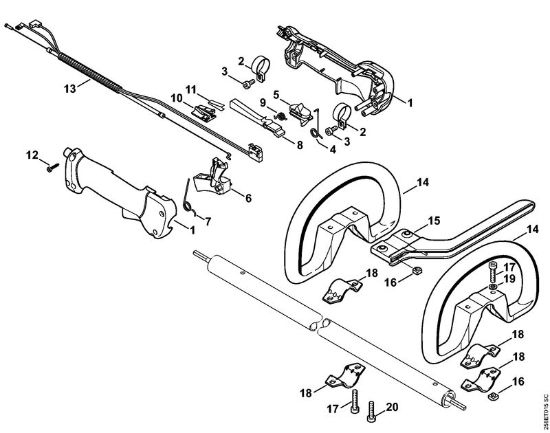 Foices a motor (FS) FS 130 R Cabo da mão da marca Stihl