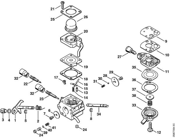 Foices a motor (FS) FS 130 R Carburador C1Q-S98, C1Q-S114 (44.2008) da marca Stihl