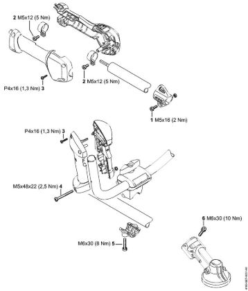 Foices a motor (FS) FS 131 R Binários de aperto da marca Stihl