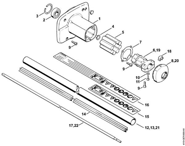 Foices a motor (FS) FS 160 Caixa da embreagem, Haste da marca Stihl