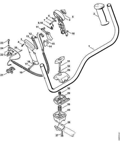 Foices a motor (FS) FS 200 Cabo para duas mãos da marca Stihl