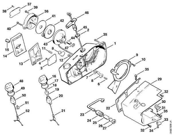 Foices a motor (FS) FS 200 Dispositivo de arranque da marca Stihl