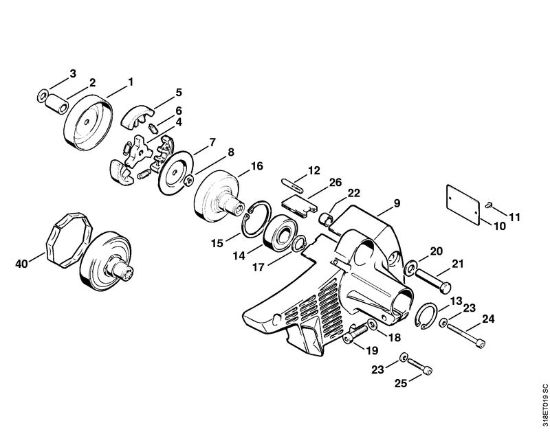 Foices a motor (FS) FS 200 Embreagem, Caixa da embreagem da marca Stihl