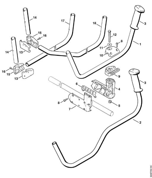 Foices a motor (FS) FS 220 Tubo do punho da marca Stihl