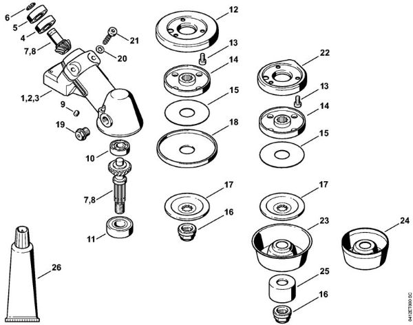 Foices a motor (FS) FS 220 K Engrenagem da marca Stihl