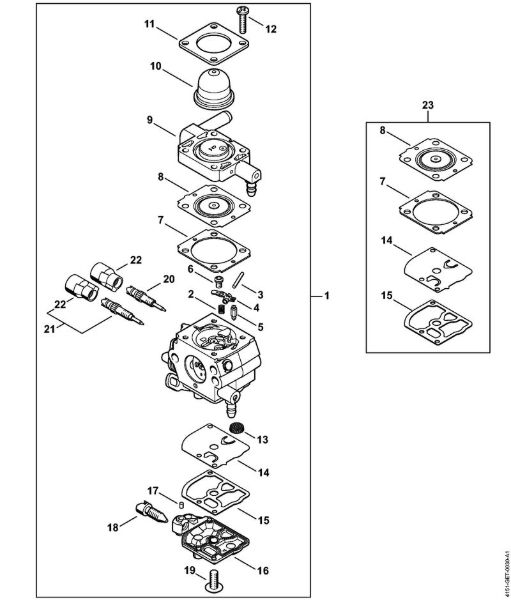 Foices a motor (FS) FS 235 R Carburador 4151/02 da marca Stihl