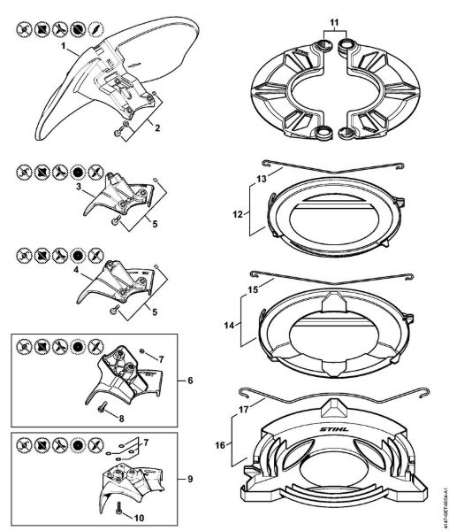 Foices a motor (FS) FS 240 R Protecção de trituração, Encosto da marca Stihl