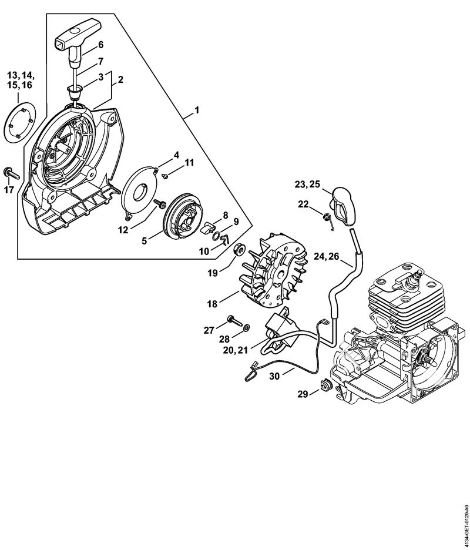 Foices a motor (FS) FS 250 Dispositivo de arranque, Sistema de ignição da marca Stihl