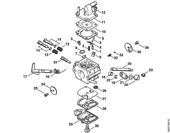 Foices a motor (FS) FS 250 R Carburador C1Q-S35 (19.98) da marca Stihl