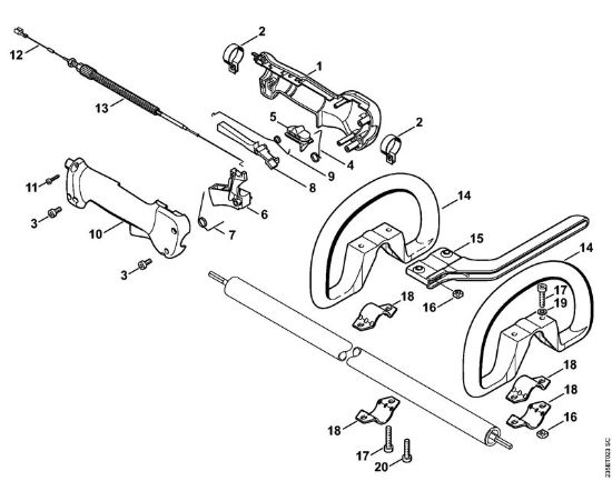 Foices a motor (FS) FS 25-4 Cabo de manejo da marca Stihl