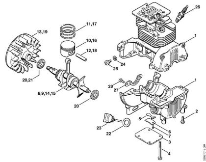 Foices a motor (FS) FS 25-4 Caixa da cambota da marca Stihl