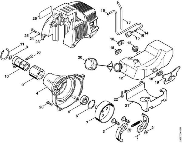 Foices a motor (FS) FS 25-4 Caixa da embreagem da marca Stihl