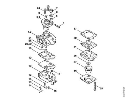 Foices a motor (FS) FS 25-4 Carburador WYL-131, WYL-135 da marca Stihl