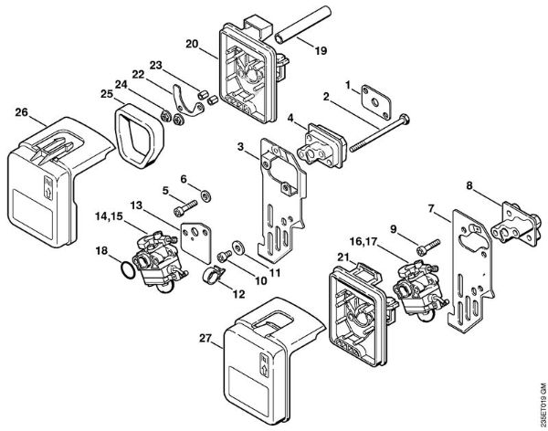 Foices a motor (FS) FS 25-4 Filtro de ar da marca Stihl