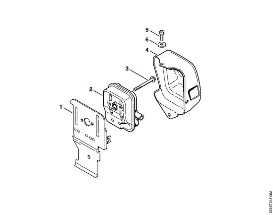 Foices a motor (FS) FS 25-4 Silenciador da marca Stihl