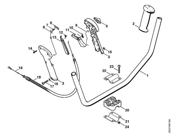 Foices a motor (FS) FS 25-4 Tubo do punho para duas mãos da marca Stihl
