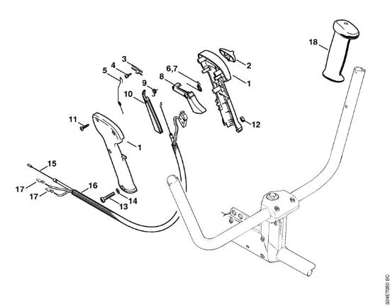 Foices a motor (FS) FS 280 K Cabo de manejo da marca Stihl