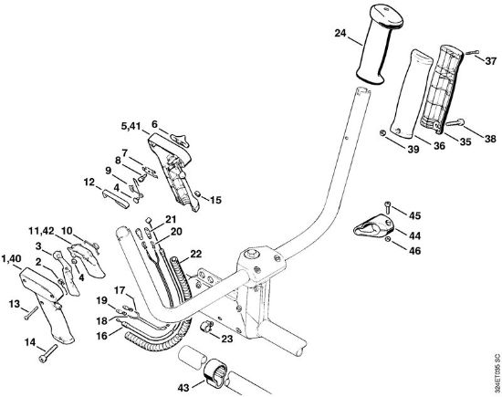 Foices a motor (FS) FS 280 K Cabo de manejo   3 54 341 645 (20.2002) da marca Stihl