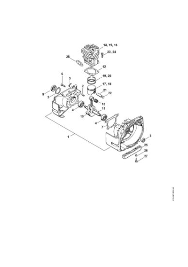 Imagem de Caixa da cambota, Cilindro FS 280 K
