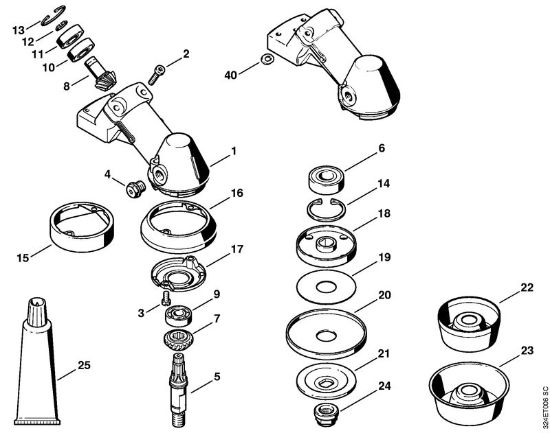 Foices a motor (FS) FS 280 K Engrenagem   3 42 828 253 da marca Stihl