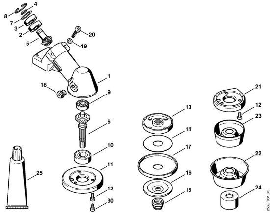 Foices a motor (FS) FS 280 K Engrenagem (12.2003) da marca Stihl
