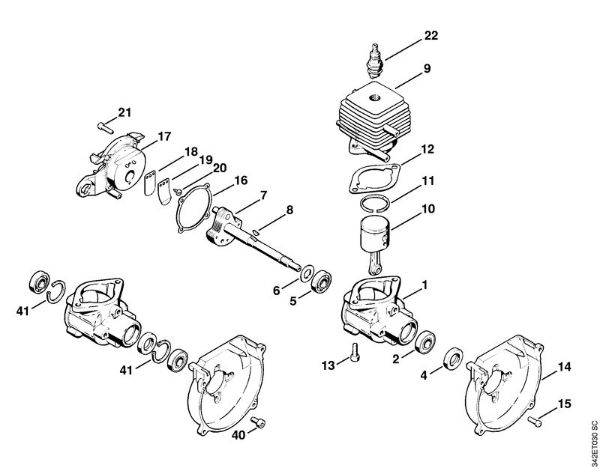 Foices a motor (FS) FS 36 R Caixa da cambota, Cilindro da marca Stihl