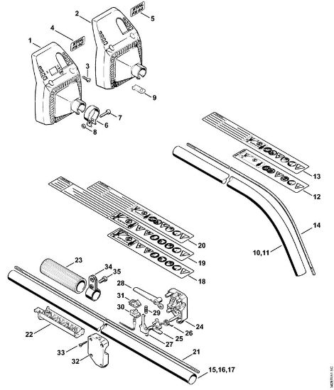 Foices a motor (FS) FS 36 R Haste FS 40, FS 44 da marca Stihl
