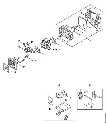 Foices a motor (FS) FS 38 2-MIX Filtro de ar, Flange intermediário 2-MIX da marca Stihl