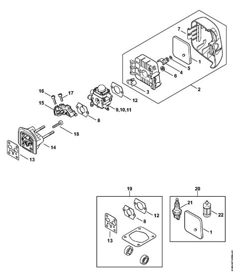 Foices a motor (FS) FS 38 2-MIX Filtro de ar, Flange intermediário 2-MIX da marca Stihl